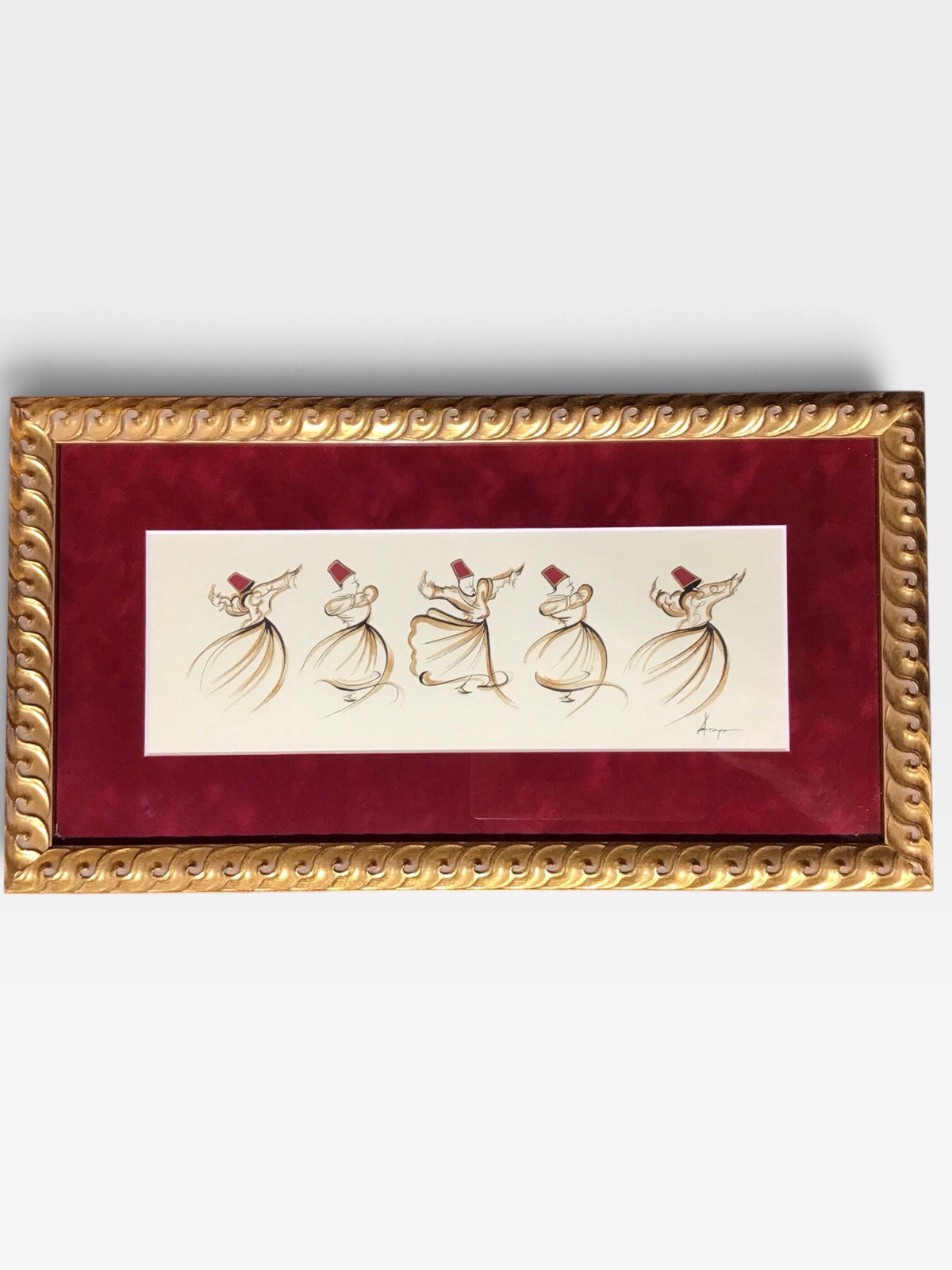 Turkish Whirling Dervishes, Signed, 19"L x 9"D x 9"H