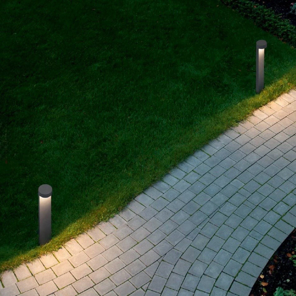 B77263/B77264 Garden Outdoor LED Bollard Light, Black, 4.4"W x 4.4"D x 27.5"H