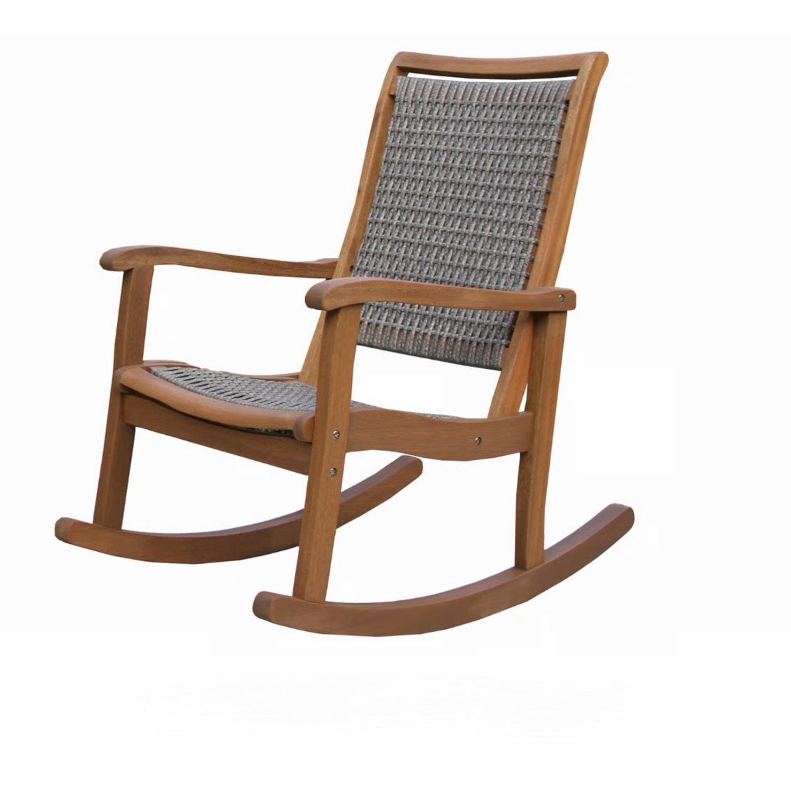 Outdoor Interiors Eucalyptus Driftwood Grey Wicker Rocker, 24"W x 38"D x 40"H