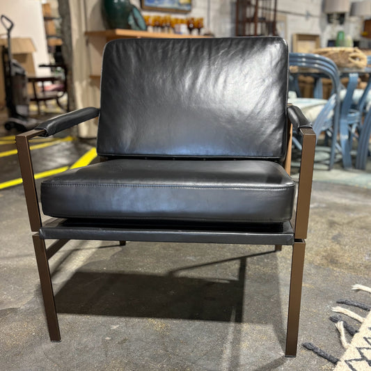 Ashley Puckman MCM Leather Chair 33" H x 29" D x 28.5" W