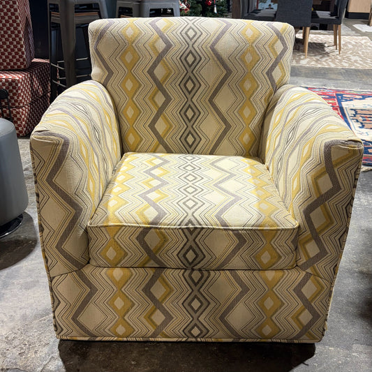 Grayson Swivel Chair, Yellow and Gray, 32"W x 34"D x 33"H