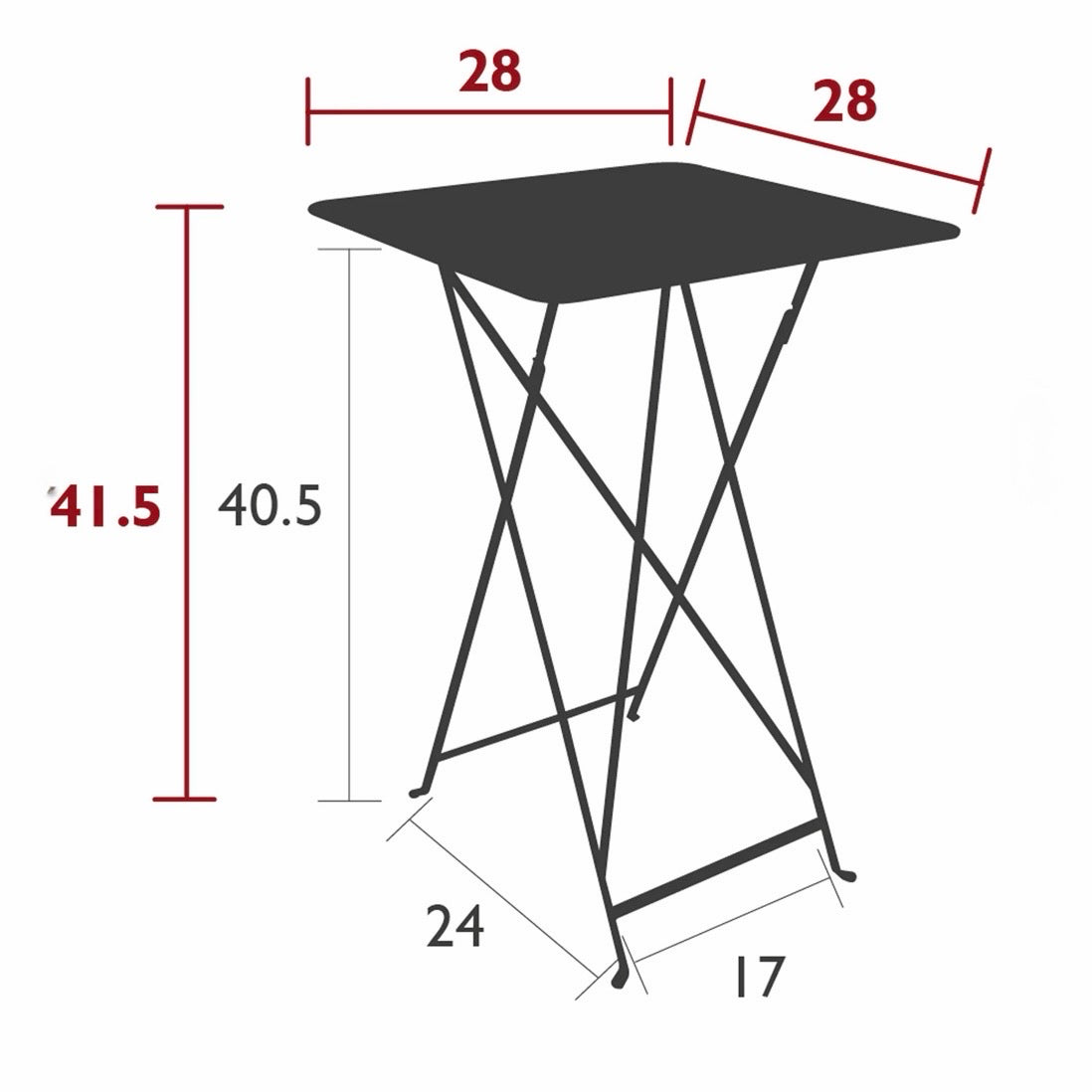 Bistro High Folding Bar Table, Liquorice