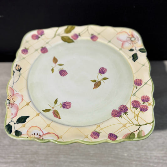 Hand Painted Cake Stand, Tracy Porter's "Evelyn" Collection, 11.5" D x 11.4" D x