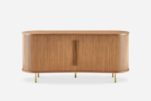 Castlery Harper Sideboard, Chestnut & Brass, 78.75" W x 19.75" D x 25.75" H