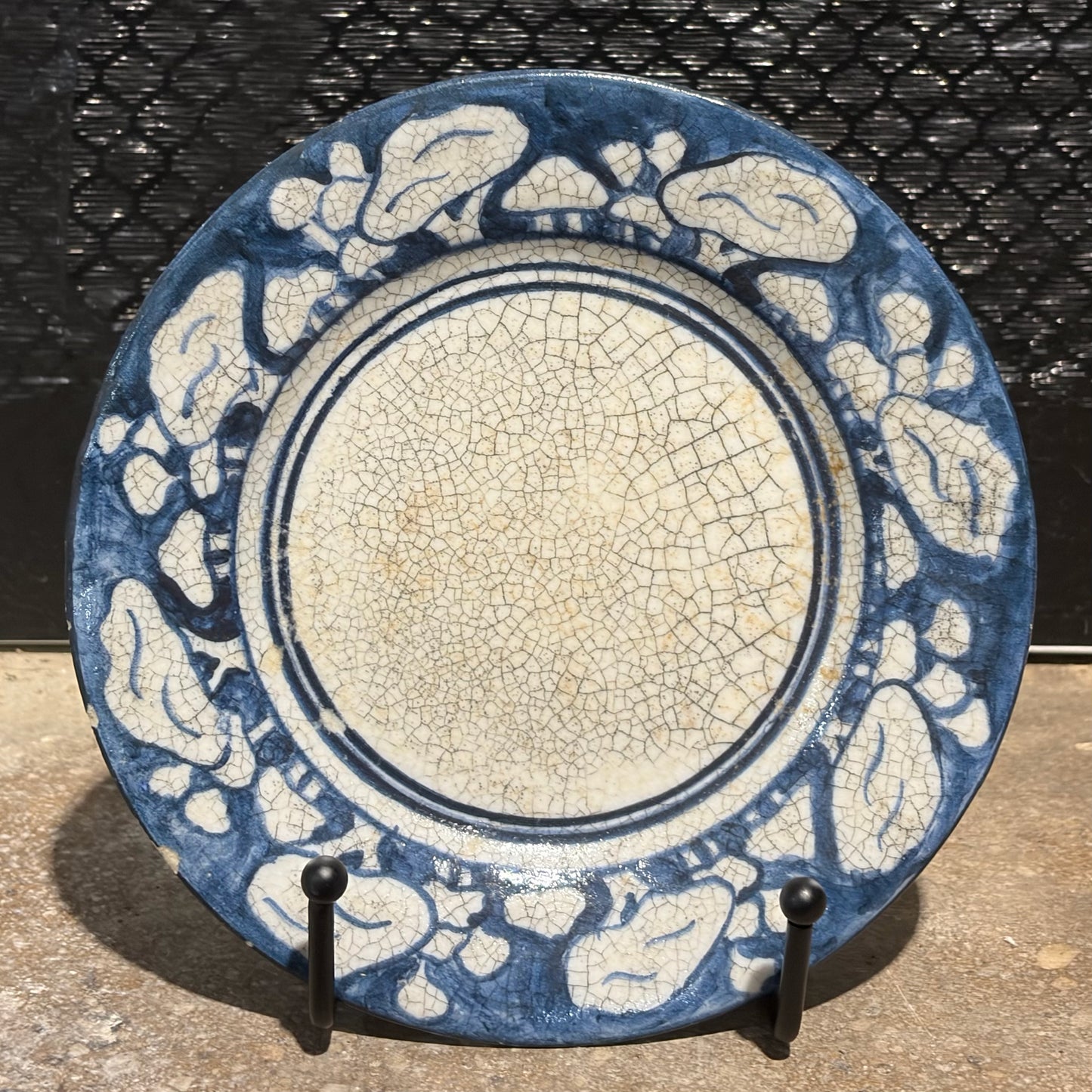 Vintage Dedham Pottery Snow Tree Plate, 6"Dia x 1"D