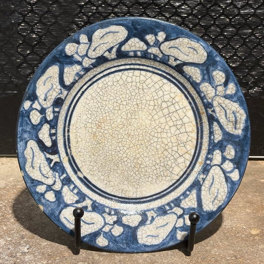 Vintage Dedham Pottery Snow Tree Plate, 6"Dia x 1"D