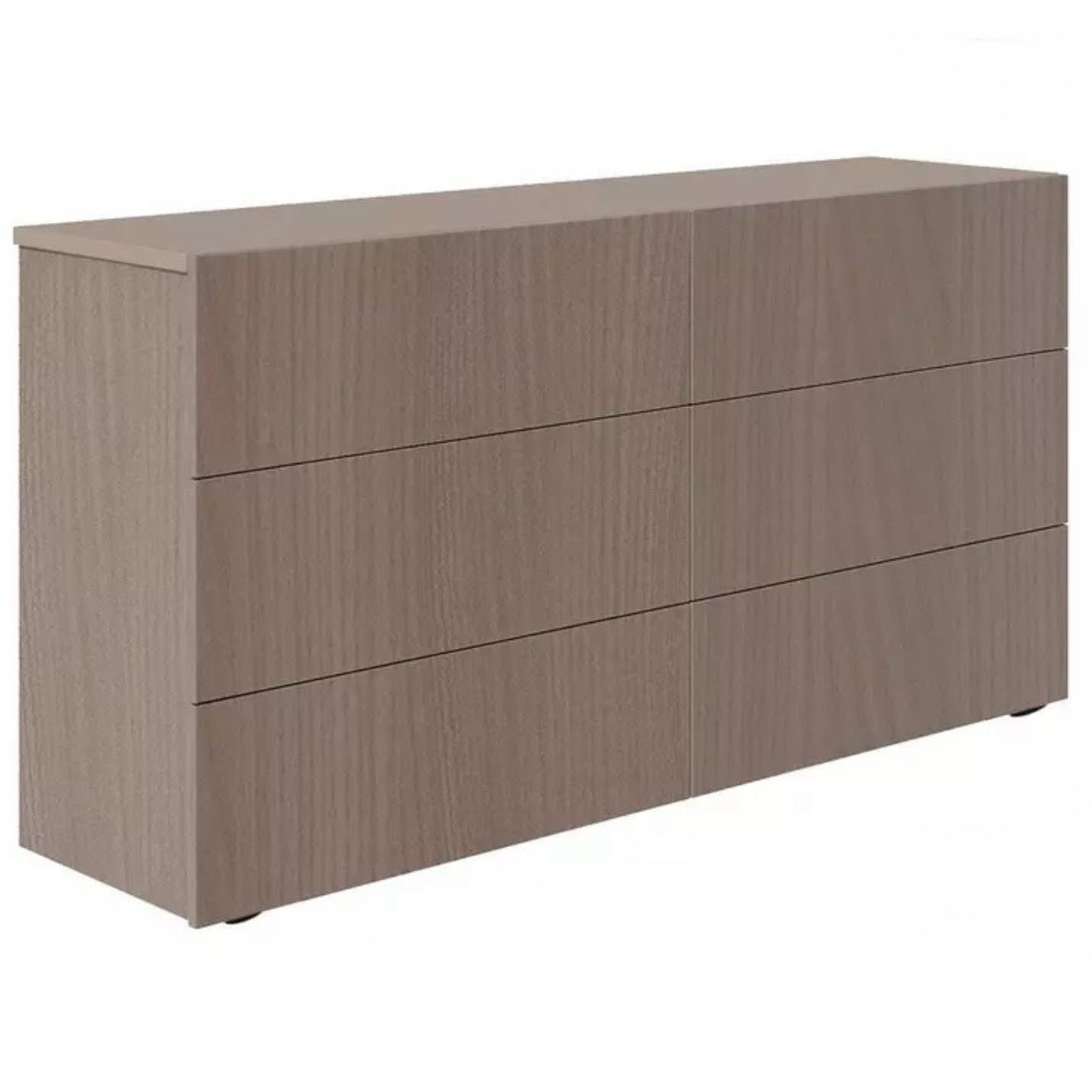 NEW Ayla 6 Drawer Dresser, Brown Elm, 63"W x 19"D x 32.5"H