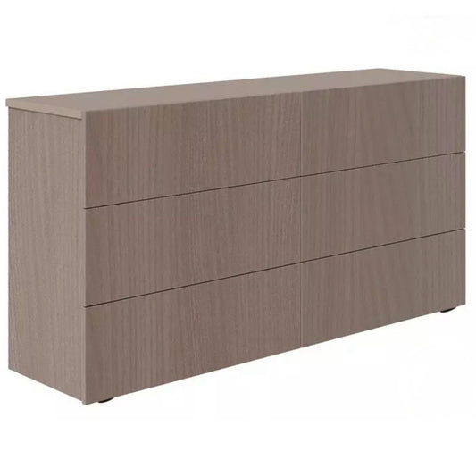 NEW Ayla 6 Drawer Dresser, Brown Elm, 63"W x 19"D x 32.5"H