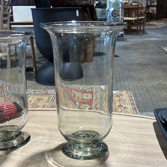 Hand Blown Glass Hurricane/Vase, 13.5H x 8.5W