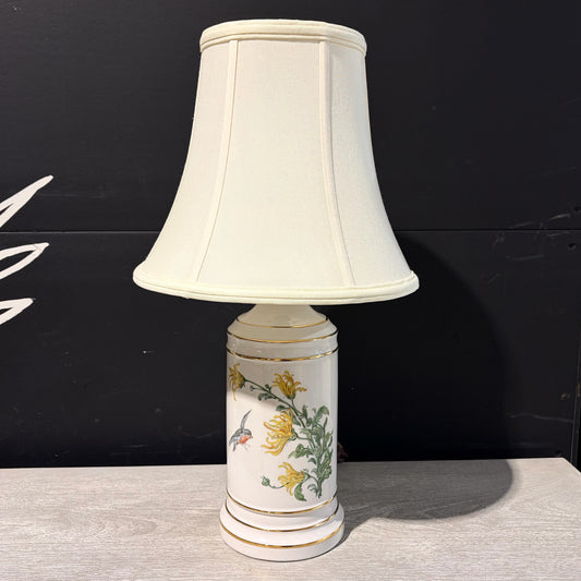 Vintage Botanical Ceramic Lamp, 22"H x 6"Dia