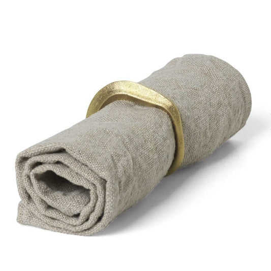 Flow Napkin Rings (Set of 4), Brass, 2.8" W x 2.6" D x 0.4"H