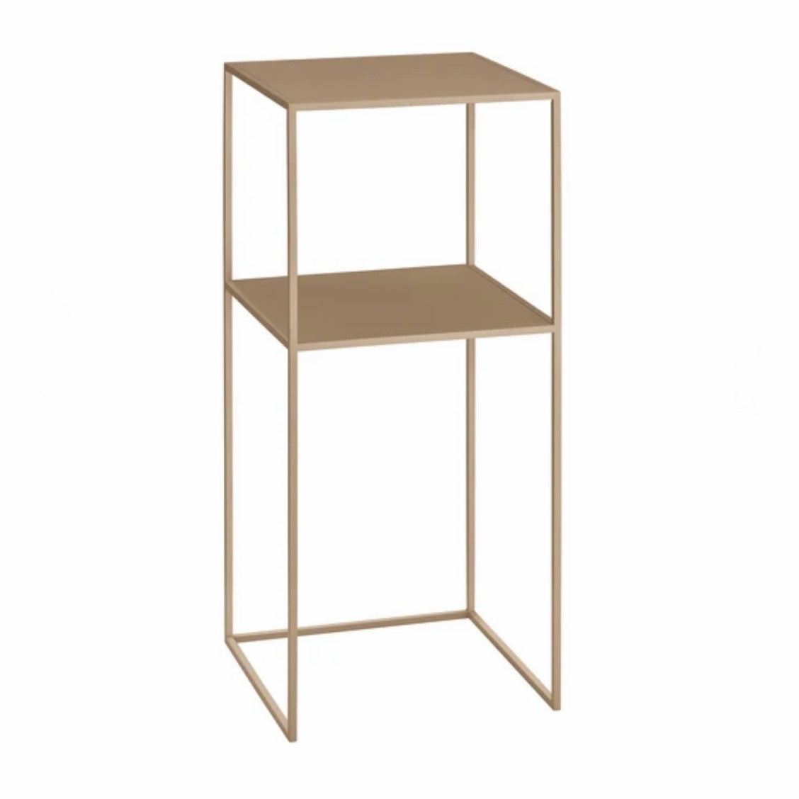 Blomus Fera Pedestal Table with Shelf - Nomad, 13.8"W x 13.8"D x 31.5"H