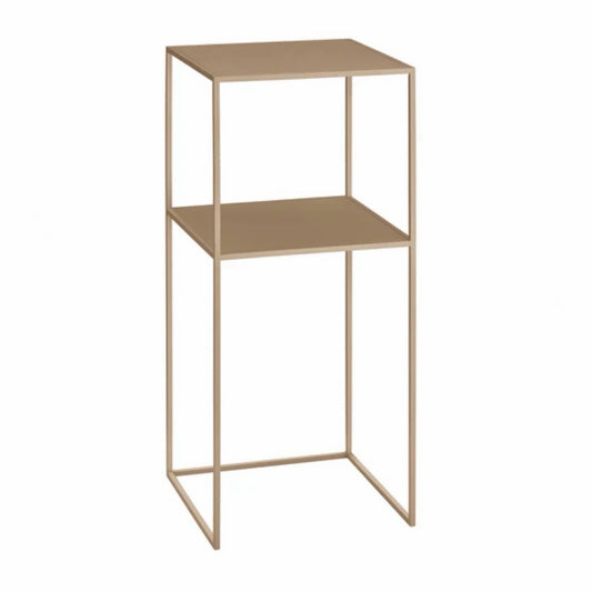 Blomus Fera Pedestal Table with Shelf - Nomad, 13.8"W x 13.8"D x 31.5"H