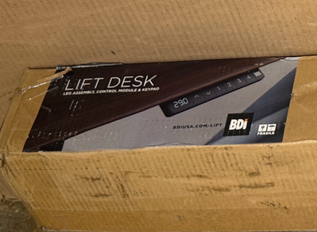 NIB Sequel 20 Lift Desk, charcoal ash, assembly req'd,60" W x 24" D x 24.75"H