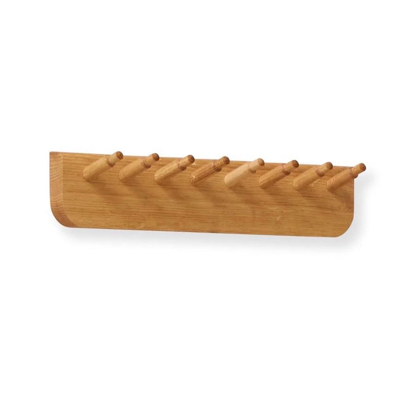 Echo Coat Rack, White Oak, 15.7"W x 2.8"D x 3.1"H