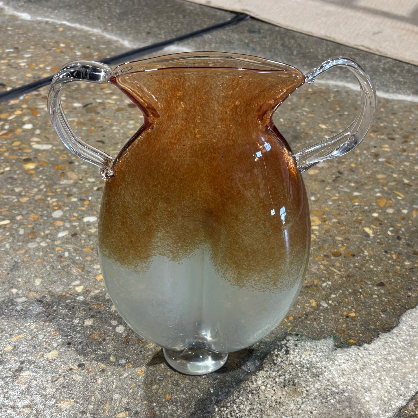 Art Glass Vase 9.5" W x 3.5" D x 11" H