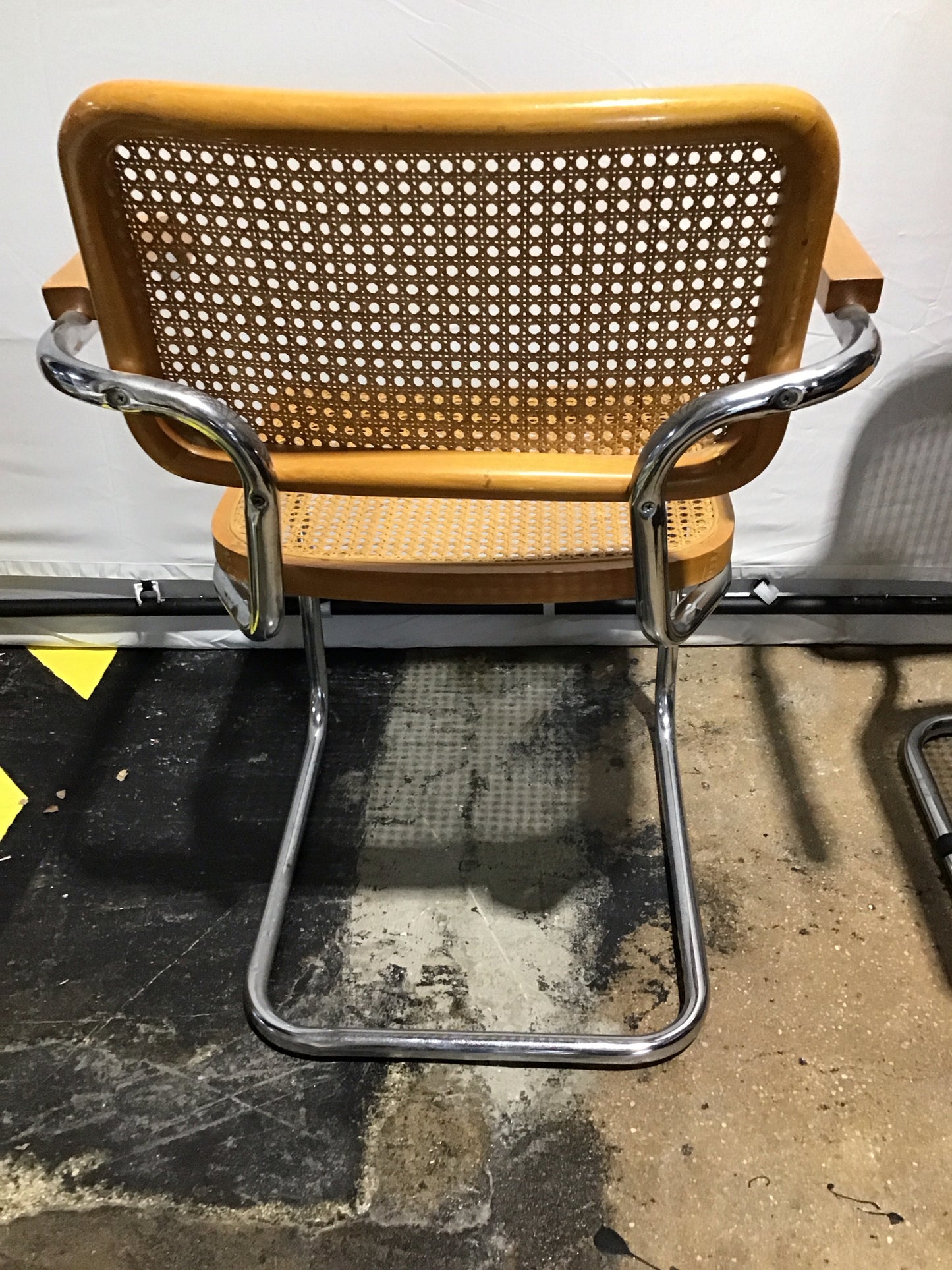 SET of 2 MCM Cane and Chrome Dining chairs 24" W x22" D x 33" H