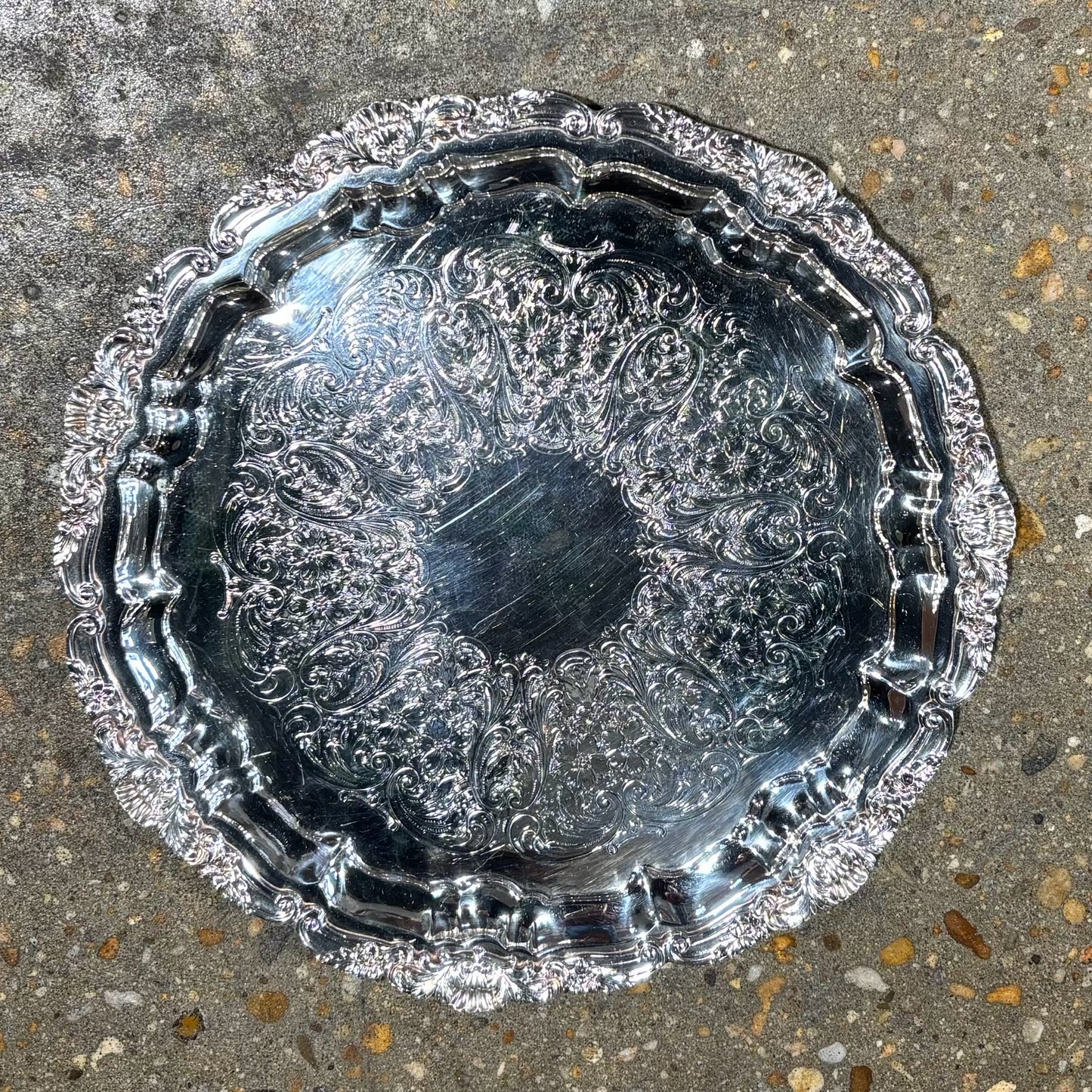 Poole Silverplate Round Tray 14" D x 1" H