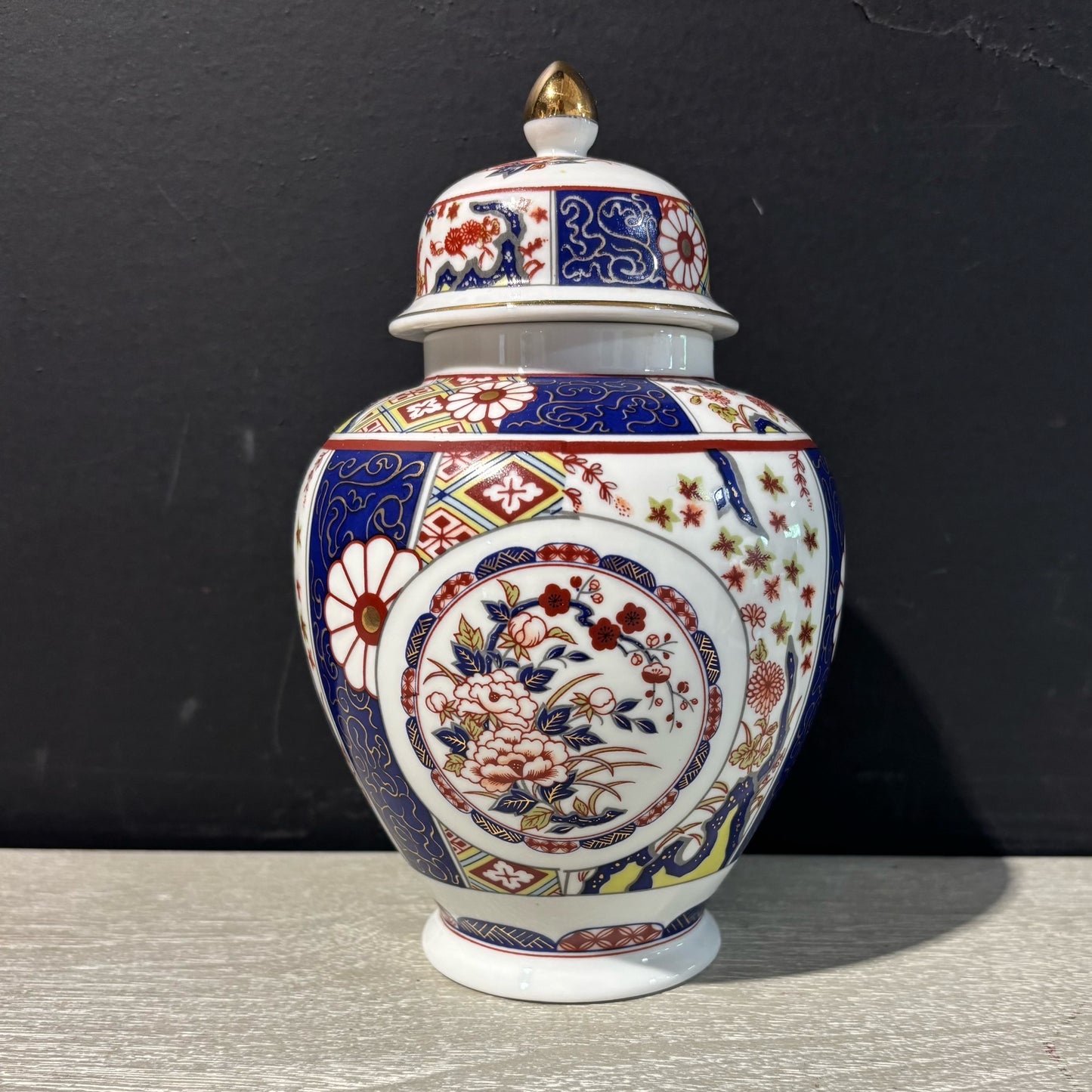 Imari "Empress" Ginger Jar 16" D x 8" H