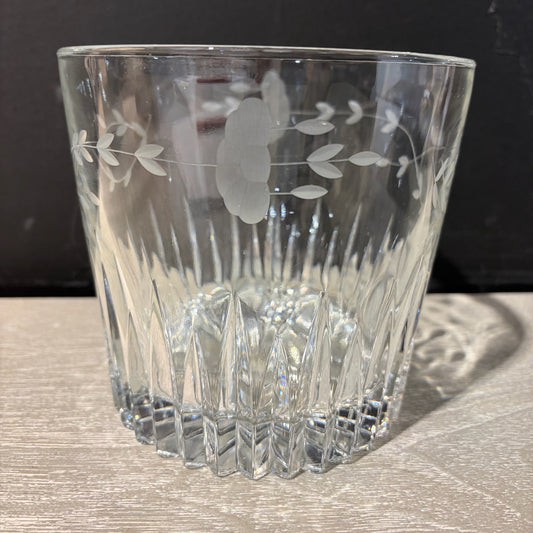 VTG Princess House Heritage Crystal Ice Bucket, 6"Dia x 5.5"H