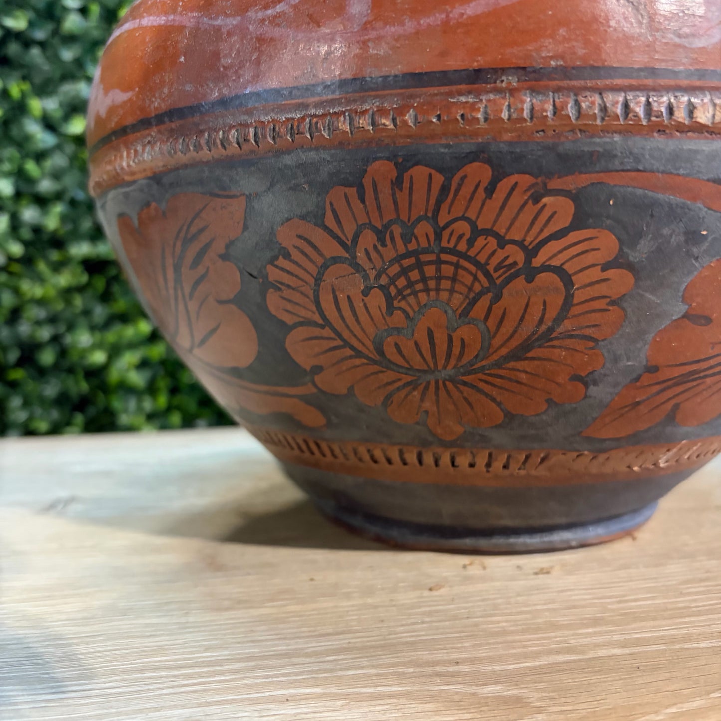 Terracotta Art Vase 10"H x 11"Dia