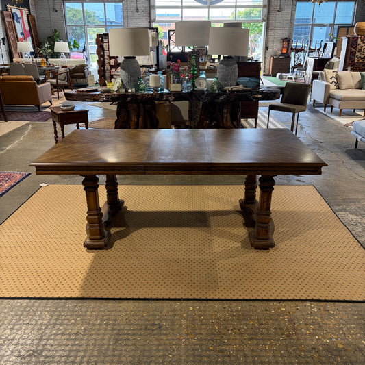 VTG Burlington House Dining Table w/2 18" Leaves & 6 Chairs, 42"W x 30"H