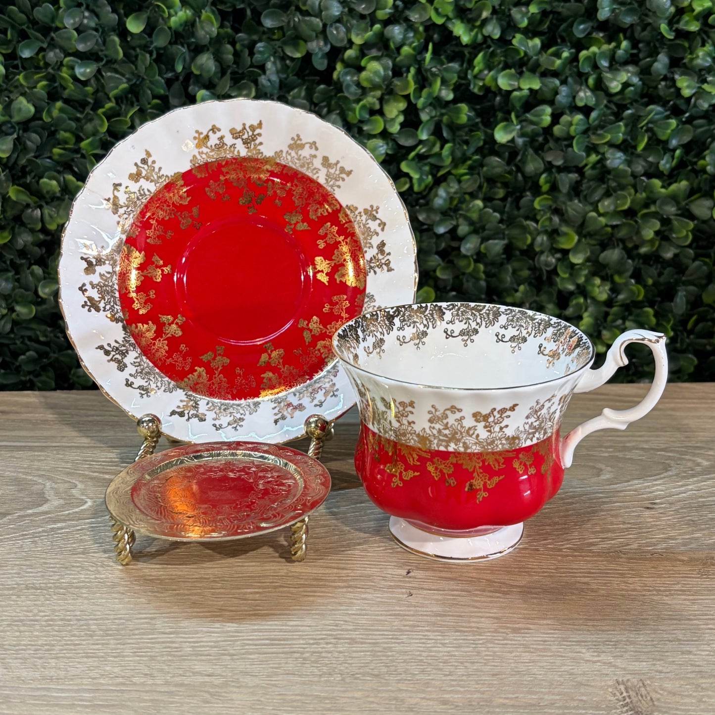 Royal Albert Bone China Regal Series Cup & Saucer w/Stand, 3"H x 5.5"Dia