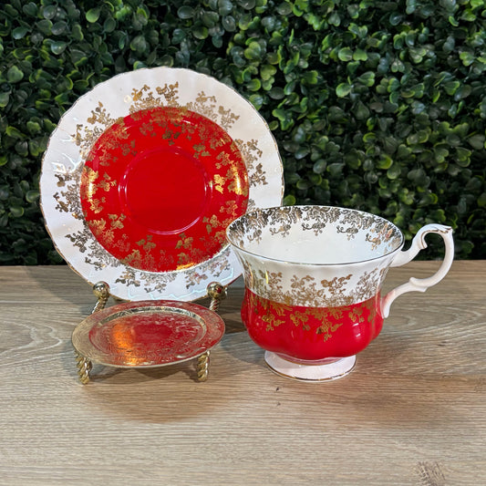 Royal Albert Bone China Regal Series Cup & Saucer w/Stand, 3"H x 5.5"Dia