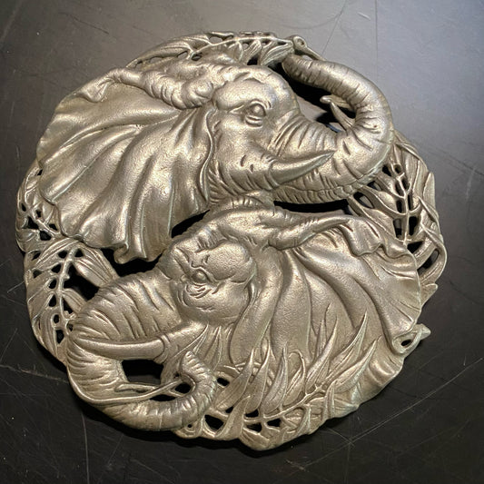 Arthur Court Safari Elephant Trivet, 8"W x 8"L x .3"H