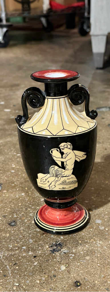 Handpainted souvenir vase, Sorrento, 8.25"H x 4"D x 4"W