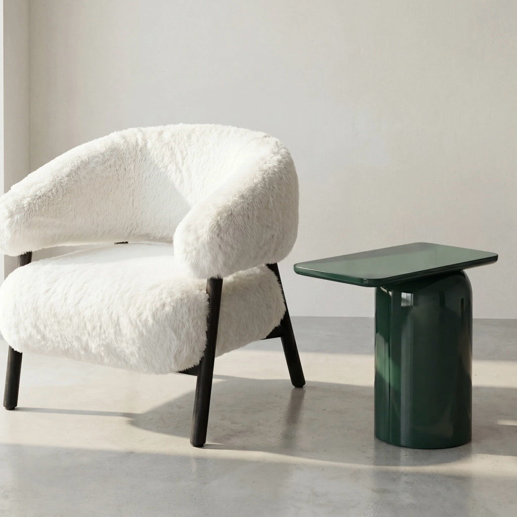 Alessia Enamel End Table, Obsidian Green, 19.75"W x 10"D x 19.75"H