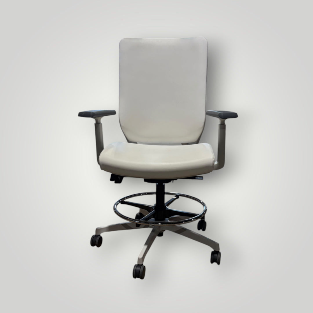 White Genus Adjustable Office Chair by OFS, 27"W x 20"D x Adj.Height