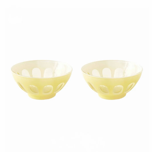 Rialto Glass Bowl (Set of 2), Cream, 11.75 oz