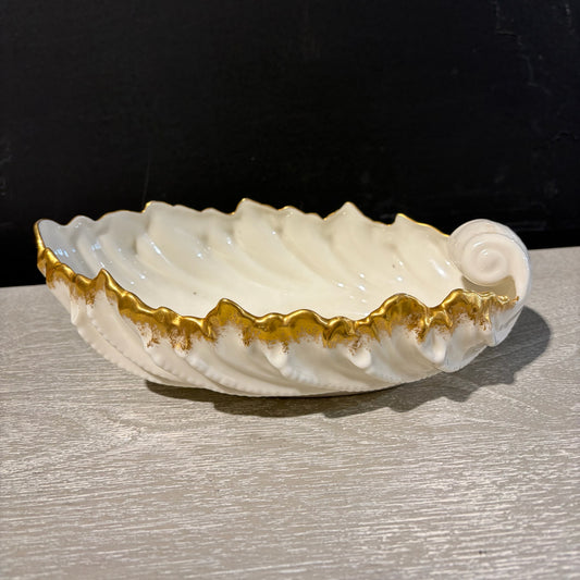 VTG Lenox Ivory Leaf Dish, 9.25" L x 5.25" D x 3" H