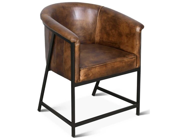NEW World Interiors Brisbane Leather Dining Chair, 23" W x 23" D x 30" H
