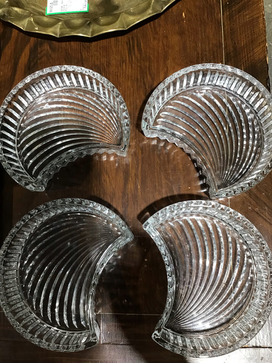 SET of 4 Mikasa relish/ dip trays 5" L x 6.5 " W x 2 " D