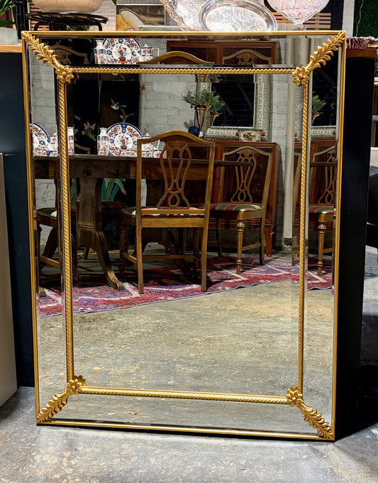 Neoclassical Style Mirror w/Leaf Motifs, 30"W x 38.5"H x 1.5"D