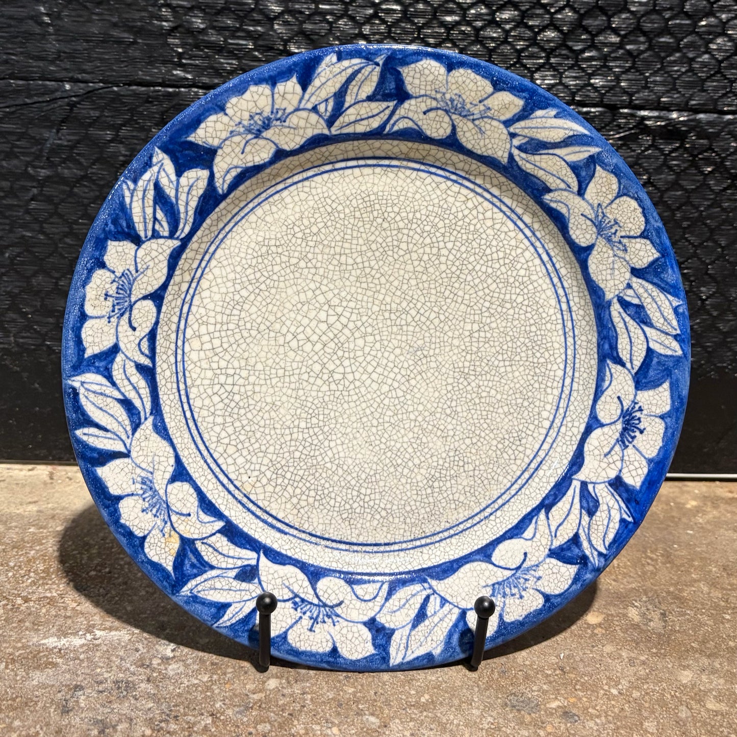 Vintage Dedham Pottery Azalea Plate, 8.5"Dia x 1"D