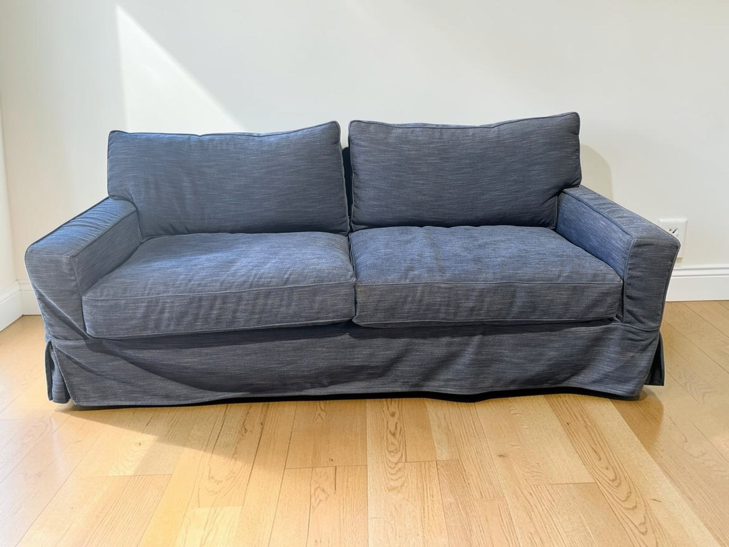 Pottery Barn Navy Slipcovered Sofa 83" L x 40" W x 38" H