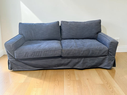 Pottery Barn Navy Slipcovered Sofa 83" L x 40" W x 38" H