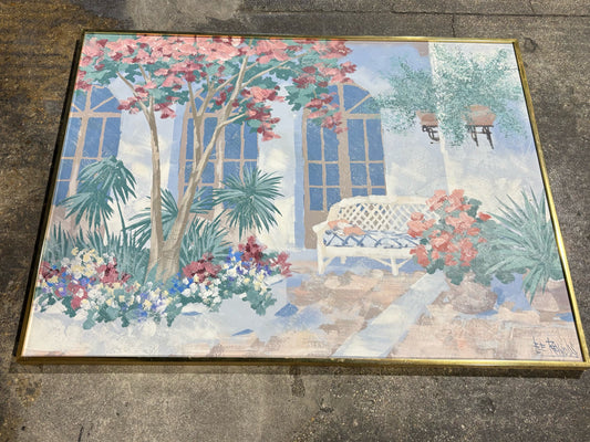 Coastal Garden Lee Reynolds Painting 46.5" W x 1.5" D x 34" H