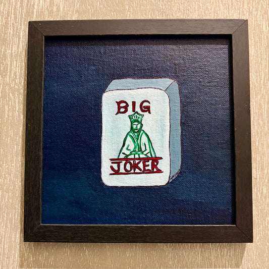 Mahjong Painting, Big Joker by Carrie Prince, 6"W x 6"H x .25"D
