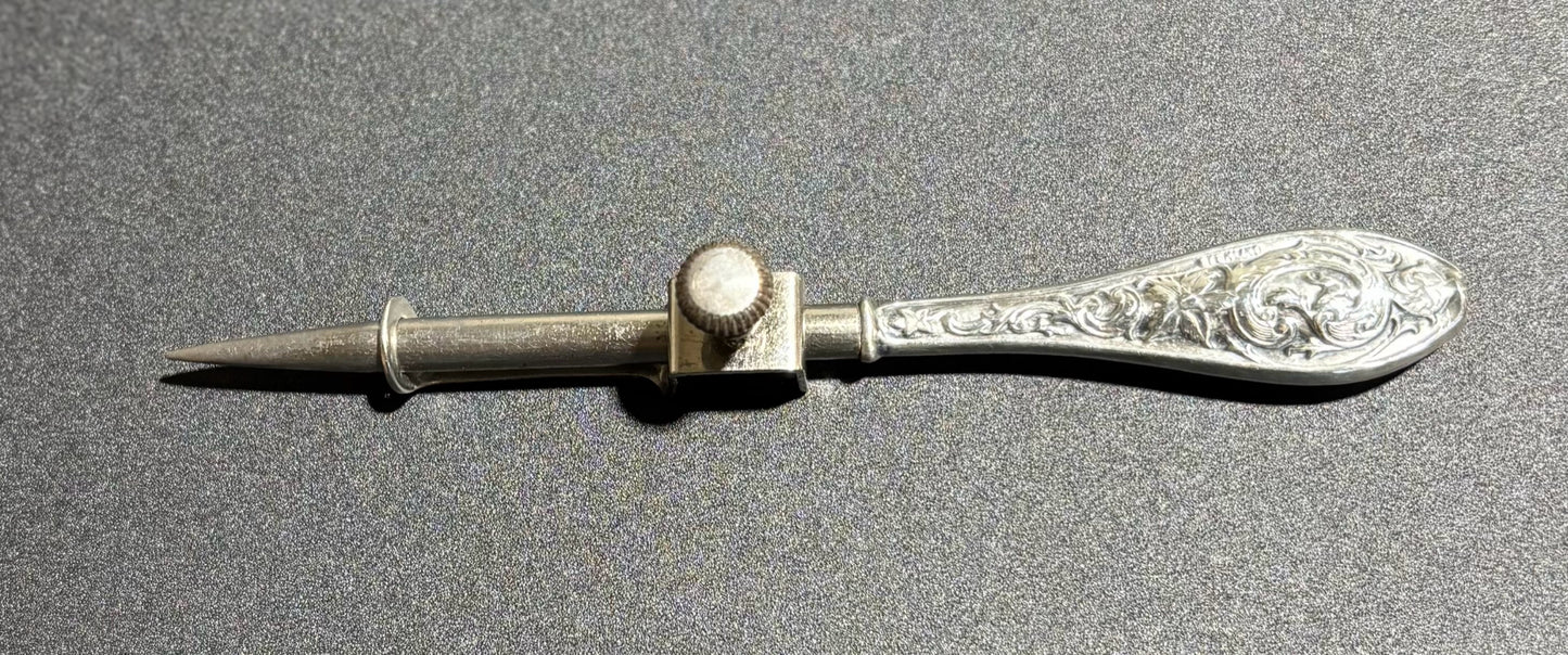 Antique Sterling Sewing Stiletto 5.25" L x .5" W