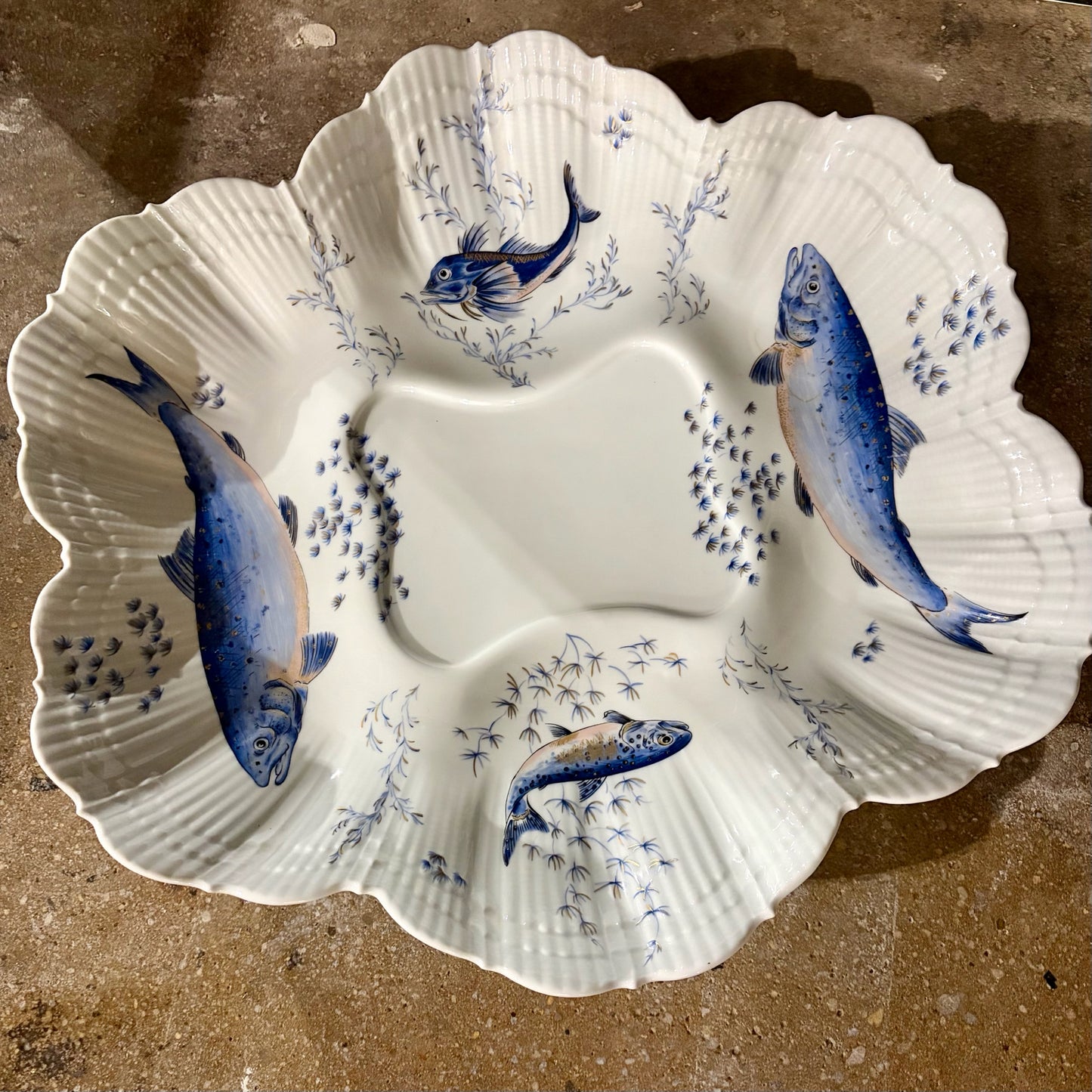 "Corail La Mer" by Limoges Tureen & Underplate, 18"W x 17"D x 13"H