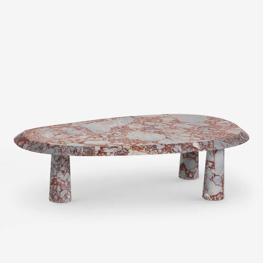 Rodolfo Marble Coffee Table, Rust / Grey / White, 5" W x 34" D x 15" H