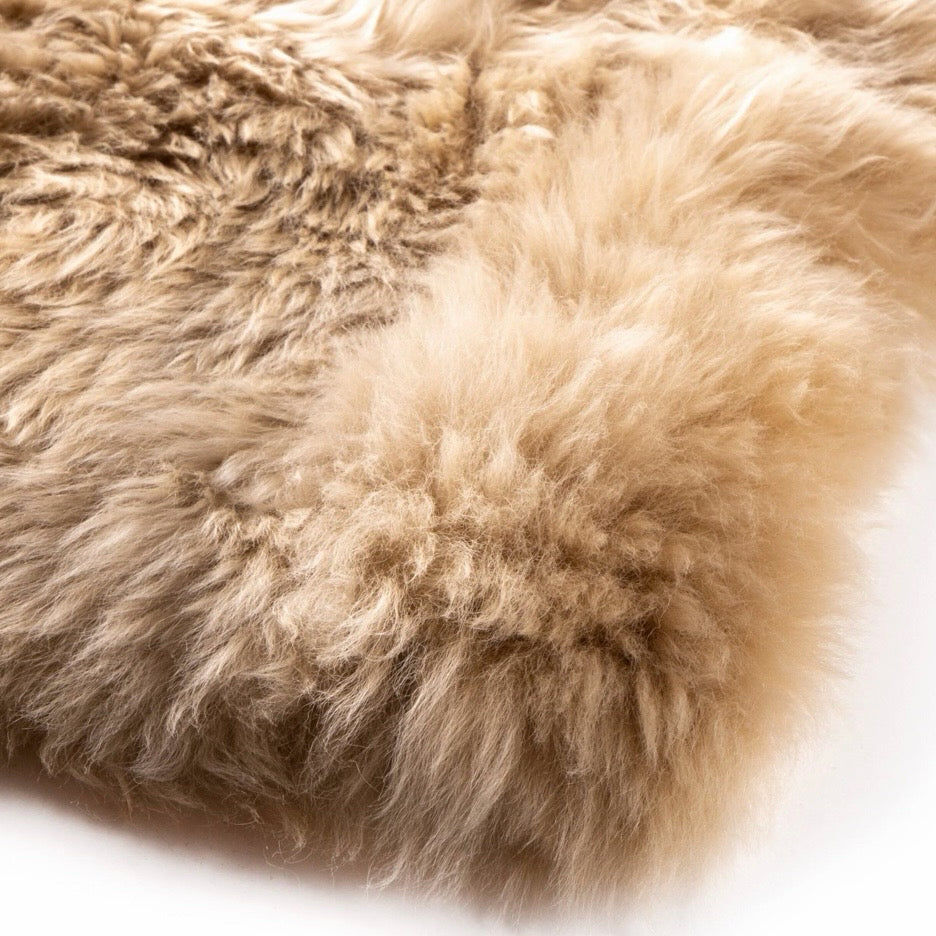 Lalo Lambskin Throw, Beige, 21.5"W x 35.5"D x 1.5"H
