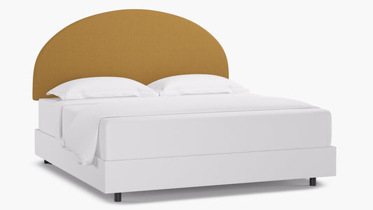 Havenly Arched Back King Headboard, French Yellow Linen, 79" W x 3" D x 53" H
