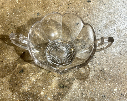 Vintage Chippendale Krys-Tol glass bowl, early 1900s, 12"L x 8"W x 4"H