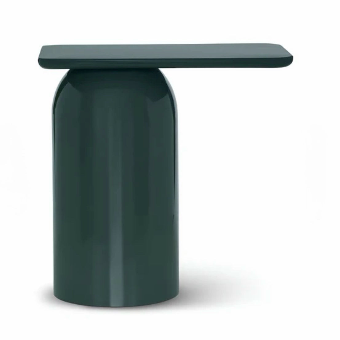 Alessia Enamel End Table, Obsidian Green, 19.75"W x 10"D x 19.75"H