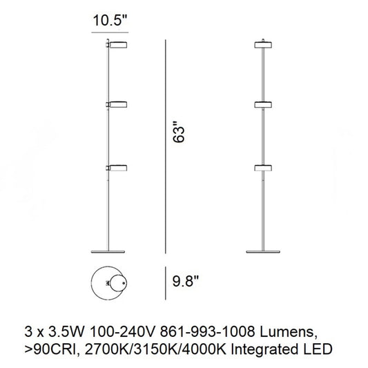 Super O portable outdoor LED lamp, rechargeable,10.5 in W x 9.8 in D x 63 in H